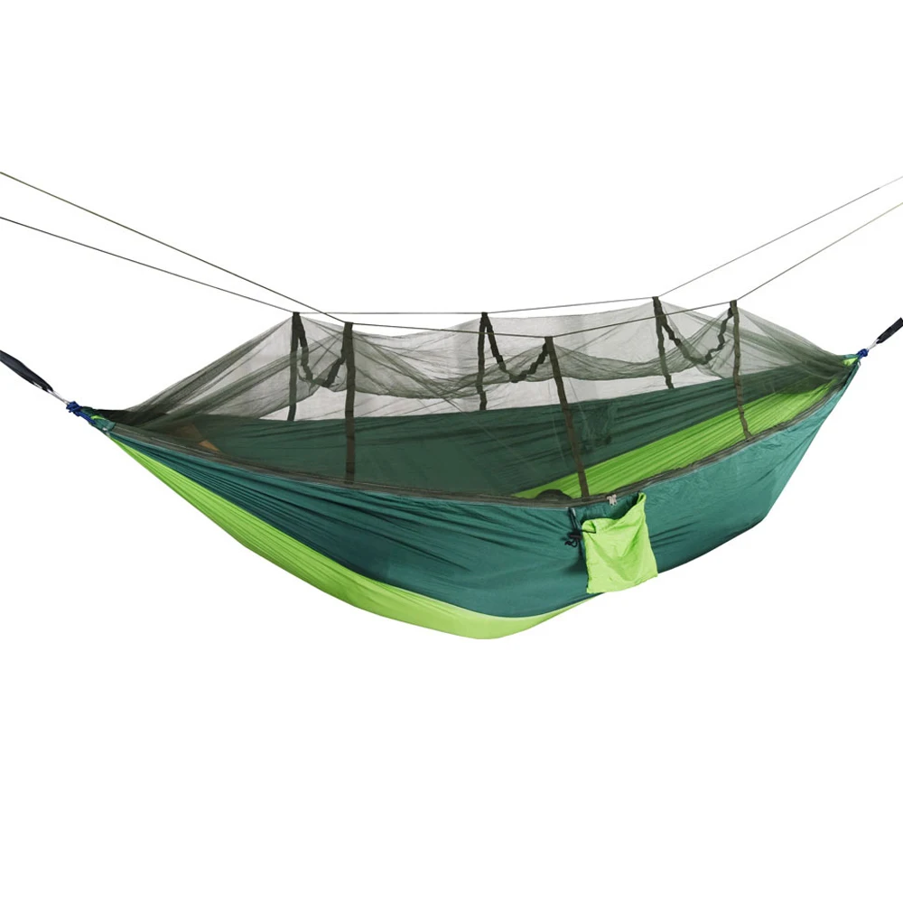 

Outdoor Camping Hammock Survival Travel Portable Lightweight Parachute Nylon Hammock Backpacking Hanging Bed with Mosquito Net