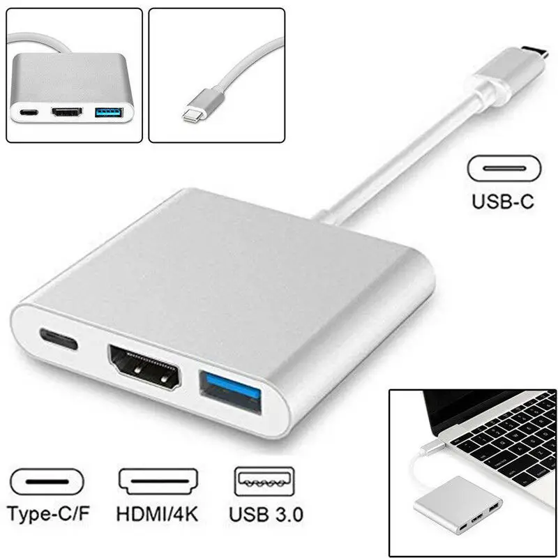 3IN1 USB 3 1 тип c C для Женский концентратор 4 к HD HDMI кабель зарядки и передачи данных