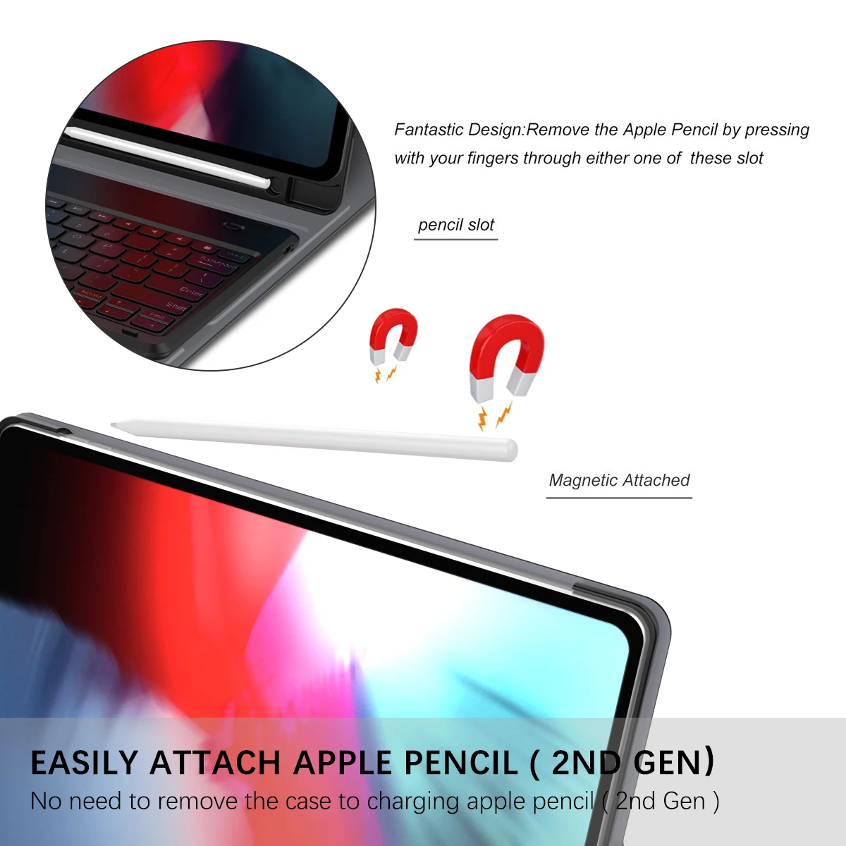 Чехол для iPad Pro 12 9 2018 кожаный чехол с французской подсветкой и Bluetooth-клавиатурой