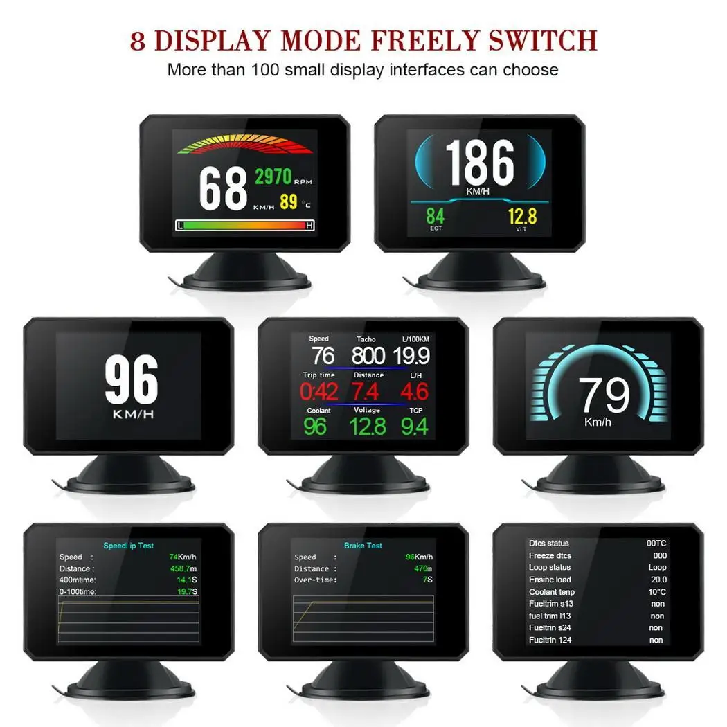 P16 3 дюймовый Автомобильный HUD Дисплей OBD2 II EUOBD автоматическая электронная - Фото №1