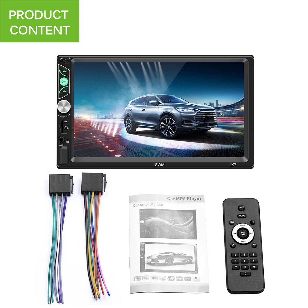 ALLOMN 2 Din In Dash 7 дюймов Автомобильный MP5 видео плеер Поддержка для Android 8 1 и