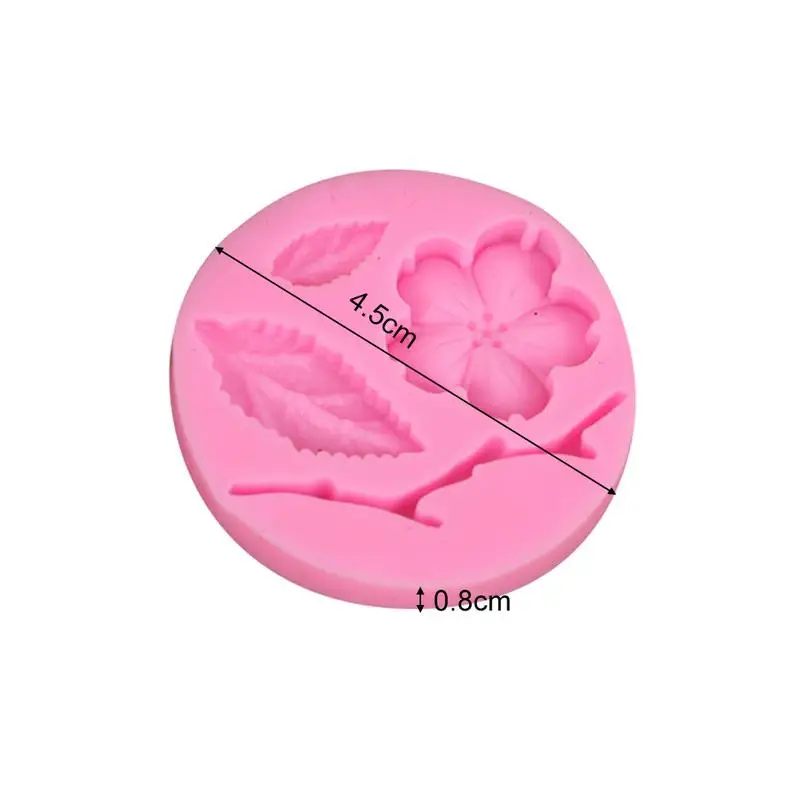 

Liquid Silicone Handmade DIY Mold Peach Flower Leaves Branches Shape Fondant Chocolate Cake Jelly Bread Baking Decorative Mold