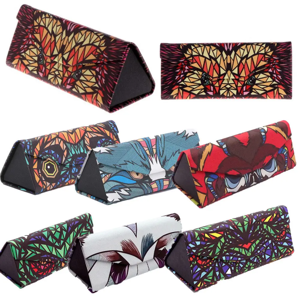 Высокое качество 2019 складной портативный треугольник кожаный футляр для очков