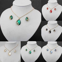 fashion crystal tennis choker necklace earrings ring jewelry sets three piece bridal wedding engagement jewelry set