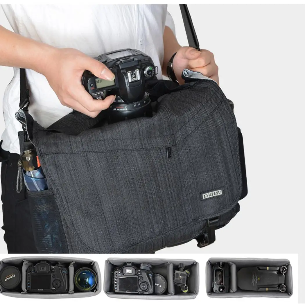 Унисекс Сумка для DSLR камеры водонепроницаемая на плечо черная молнии чехол Canon