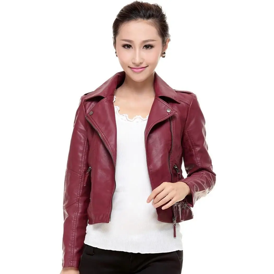 Новая мода для женщин Локомотив искусственная кожа Обычная Повседневная куртка