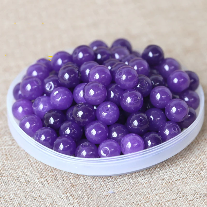 50x Artificial Fake Jade Stone Bead w/ Hole for Bracelet jewelry DIY Craft Beads | Дом и сад
