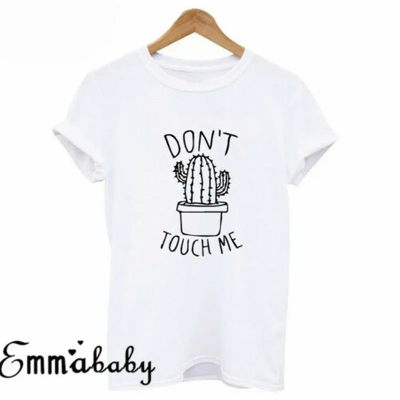 Новинка 2019 женские летние повседневные топы с принтом кактуса женская футболка
