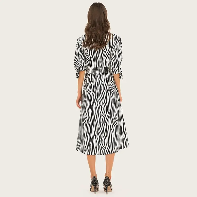 2019 Полосатое женское платье с принтом летнее Новое Бохо модное сексуальное