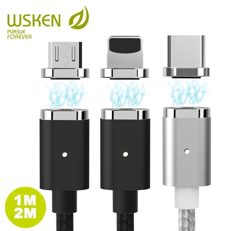 Wsken USB Магнитный зарядный кабель для iPhone Xs 8 7 6 6s Qc2.0 быстрое зарядное устройство Micro