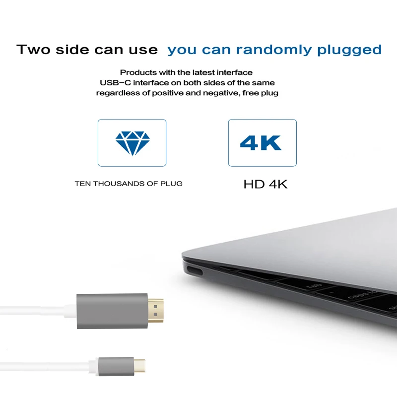 Кабель USB C к HDMI 4K кабель типа Thunderbolt 3 для Huawei Mate 20 MacBook 2018 Pro Samsung S9 HDMI|Компьютерные