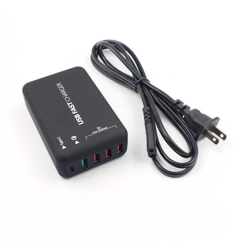 USB Type C быстрое зарядное устройство с 5 портами 50 Вт QC3.0 интеллектуальная