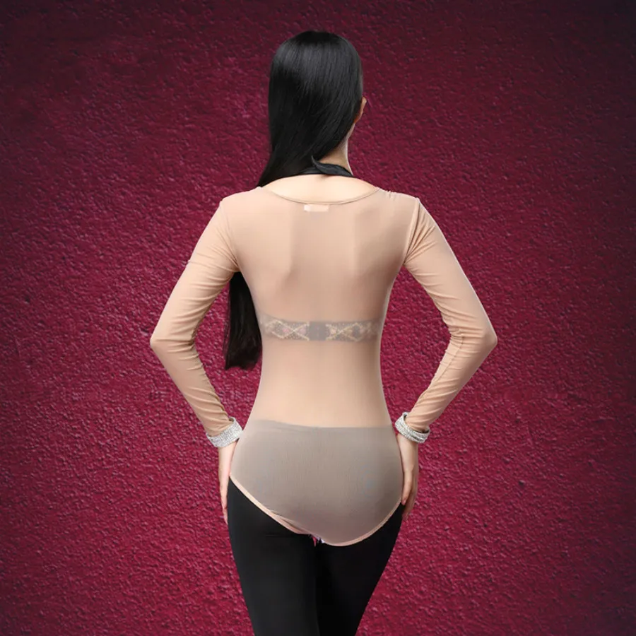 Unitard одежда для танца живота с длинными рукавами аксессуары женские боди нижняя