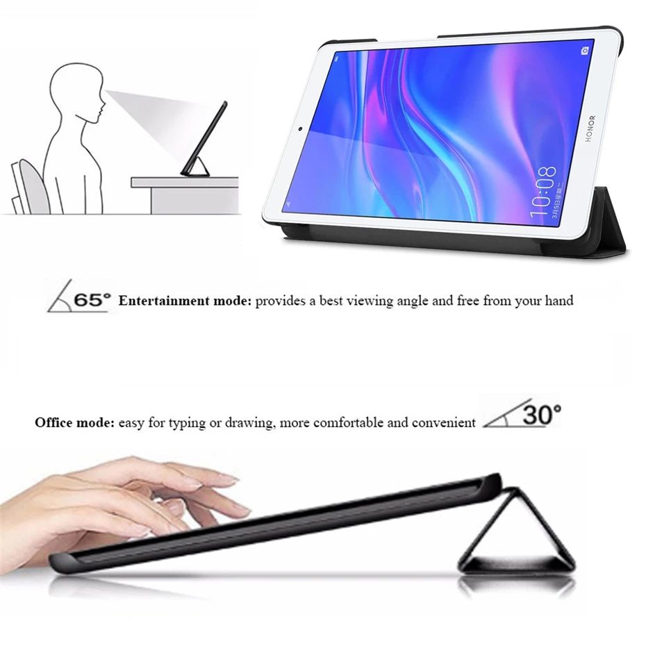 Из искусственной кожи смарт-чехол для huawei MediaPad T5 8 0 JDN2-W09/AL00 дюймов откидная крышка