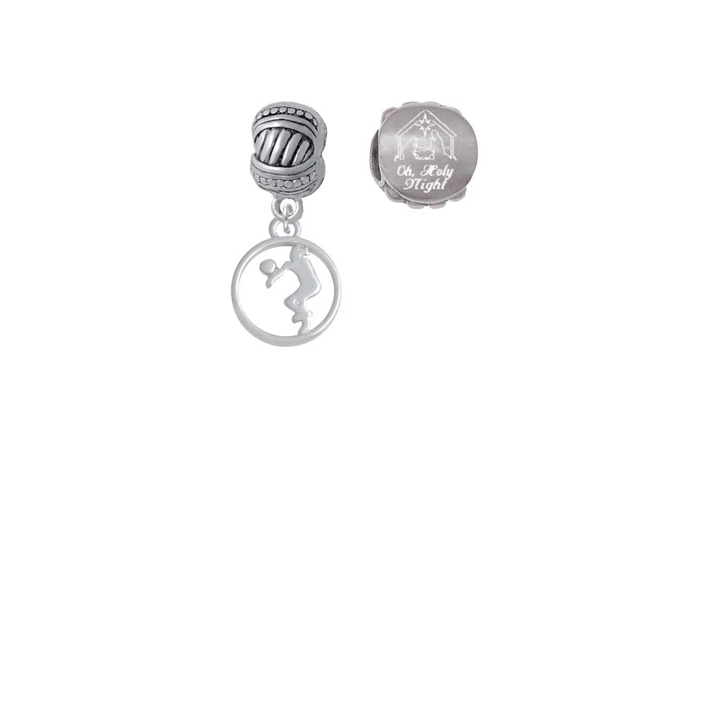 Volleyball Player Silhouette in 1/2'' Disc Come Let us Adore Him Charm Beads (Set of 2) |