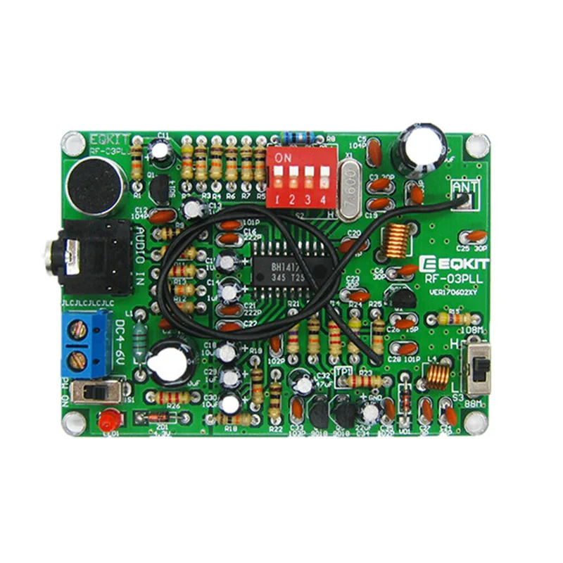 LEORY DC4-6V двухканальный MP3 FM Радио стерео передатчик модуль беспроводной микрофон