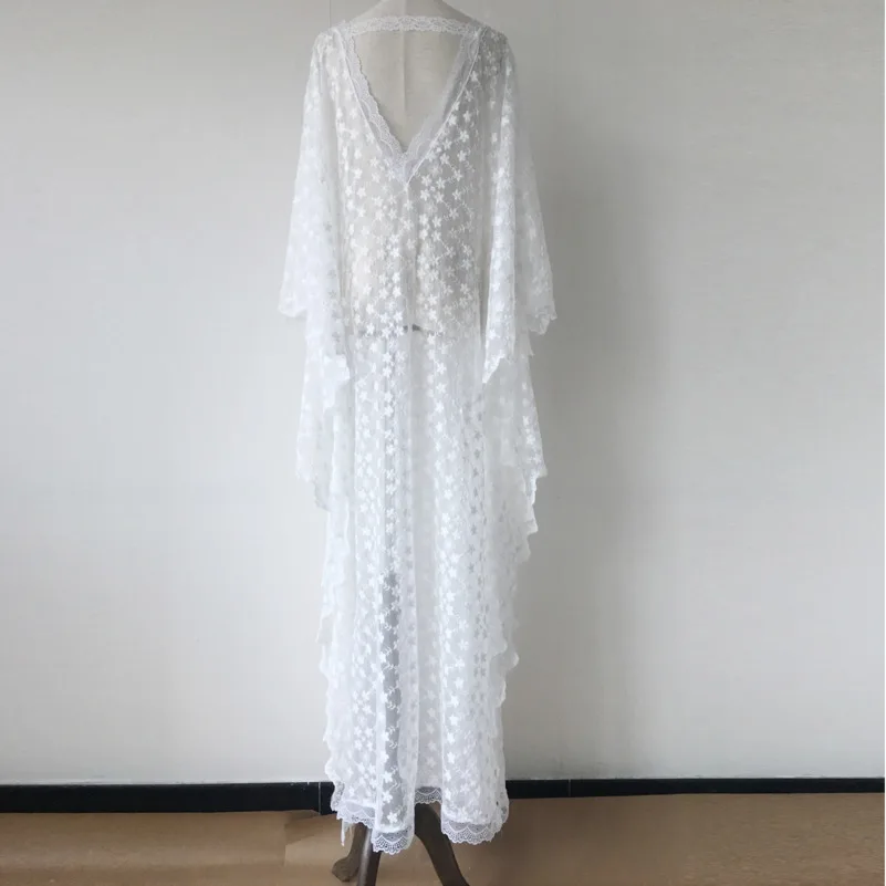 MUXU vestidos лоскутное богемное белое кружевное платье сексуальное прозрачное sukienka