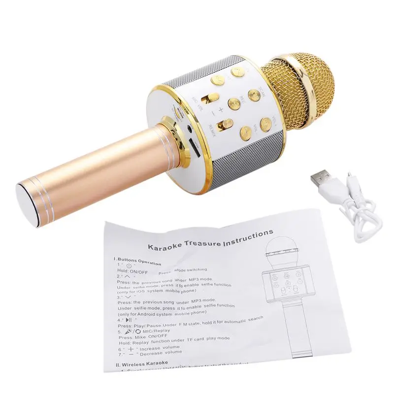 Портативный Bluetooth беспроводной микрофон караоке телефонный проигрыватель