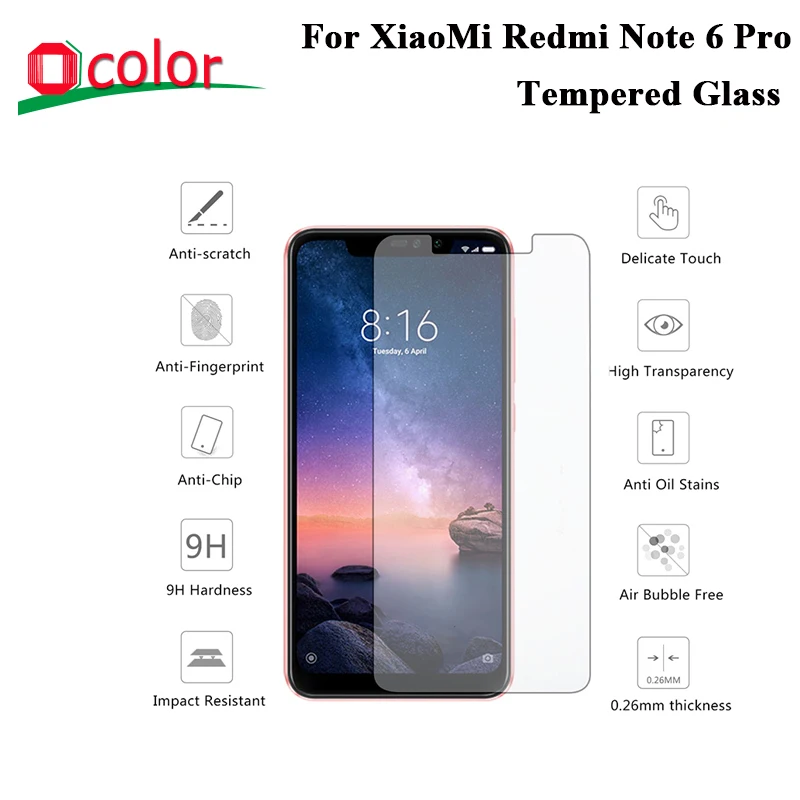 Ocolor для XiaoMi Redmi Note 6 Pro ультратонкая защитная пленка из закаленного стекла экрана