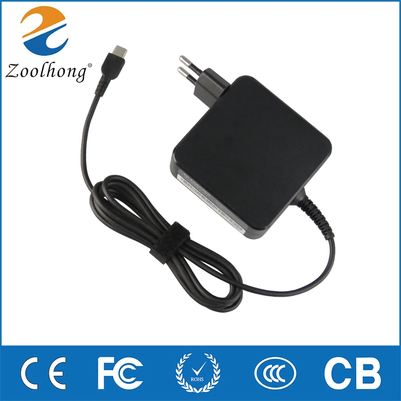 

20V 3.25A 65W USB Type C Power Adapter Charger for Lenovo Thinkpad X1 carbon Yoga X270 X280 T580 P51s P52s E480 E470 s2 Laptop