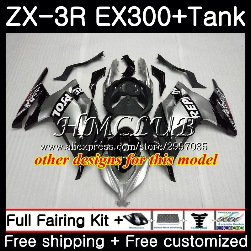 Инъекция для KAWASAKI NINJA EX 300 ZX 3R 300R зеленая белая 2013 2014 47h.5 ZX3R EX300 ZX300R 13 14 15 OEM