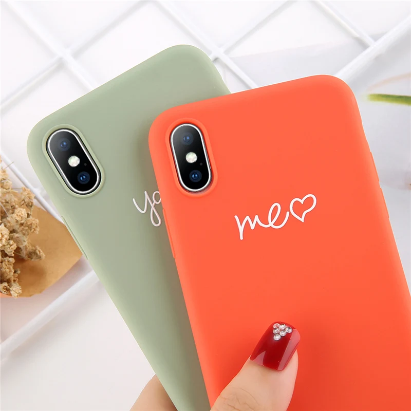 Lovebay Phone Case For iPhone 6 6s 7 8 Plus X XR XS Max Fashion Cartoon Love Heart Smiley Face Soft TPU Coque |