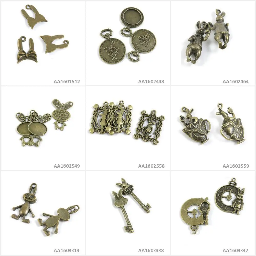 Антикварные подвески для рукоделия подвеска в виде кролика брелок пустая оправа