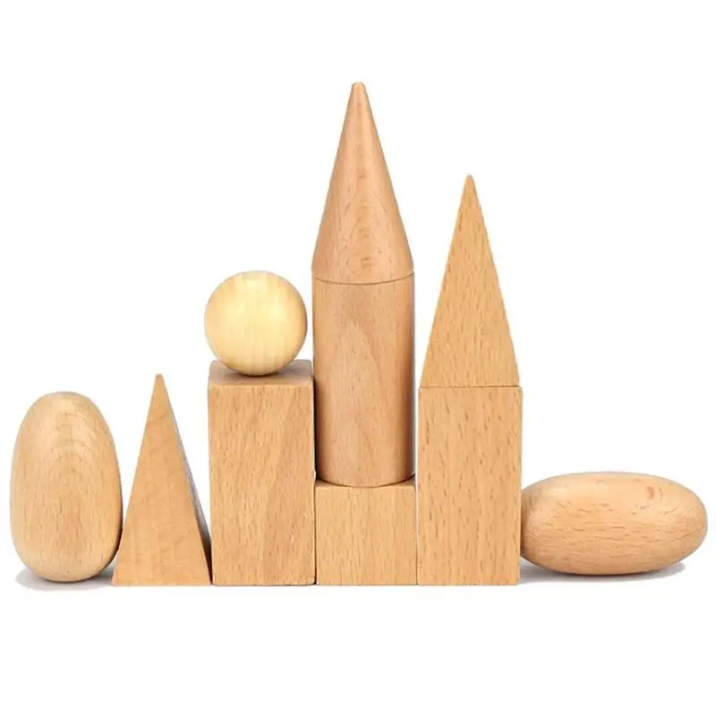 Kids Wooden Geometric Solids Shapes 3-D Montessori Learning Education Puzzle Math Toys For Children Christmas Gift | Игрушки и хобби