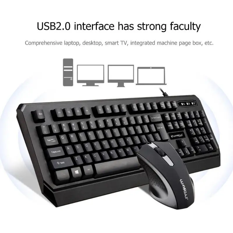 Keyboard Changeable LED with Color Luminous Backlit Multimedia Ergonomic Gaming and Mouse Set for Game computer | Мыши и клавиатуры