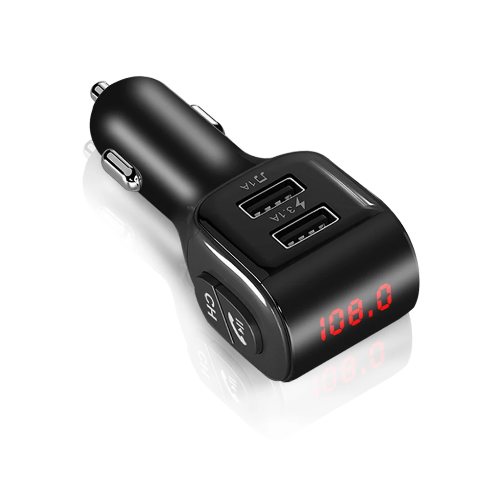 Автомобильное зарядное устройство с 2 USB портами и ЖК дисплеем 5 0 А|Кабели