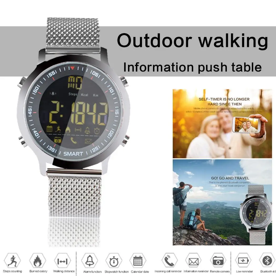 EX18 круглый экран умный спортивный браслет шагомер часы фитнес бег трекер ходьбы