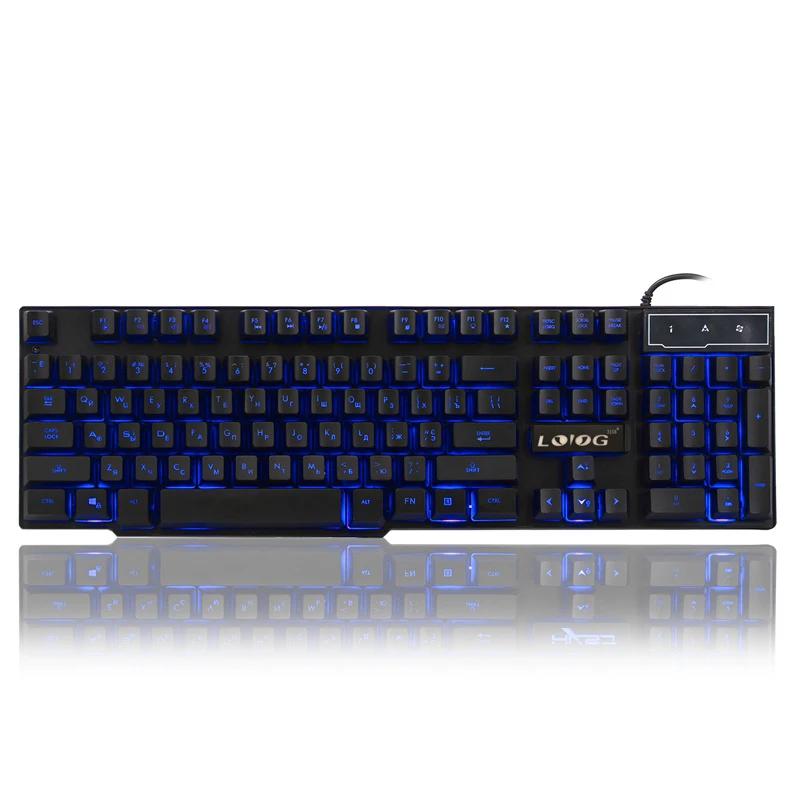 Игровая клавиатура с русской подсветкой компьютерная мышь игровая меховая Led