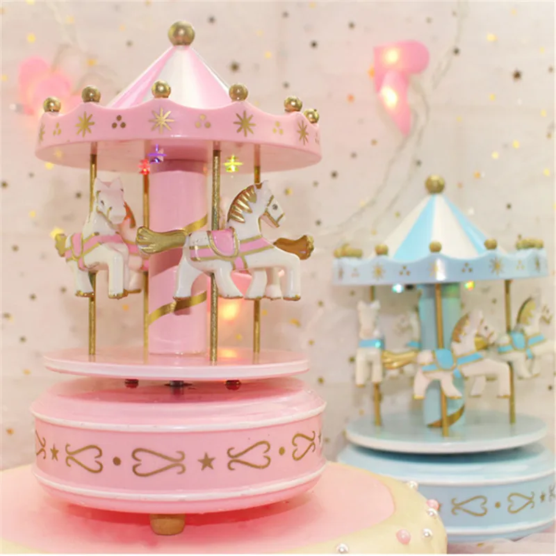 Единорог 1 шт. Розовый дерево музыкальная карусель украшение для торта день