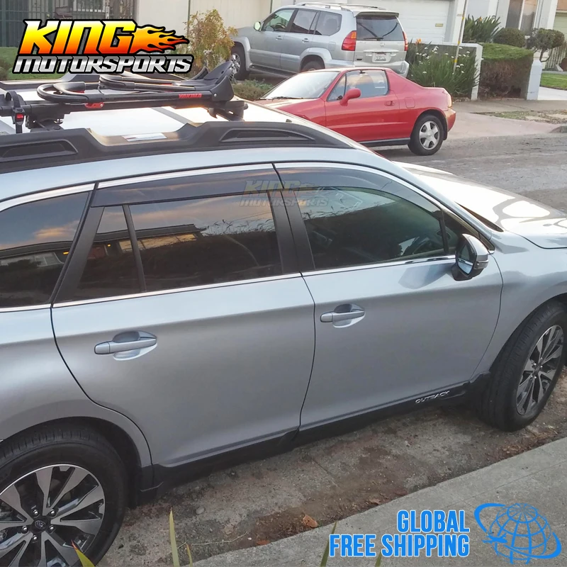 Для Subaru Outback 15 18 поликарбонатные оконные Козырьки с хромированной обшивкой 4 шт. в