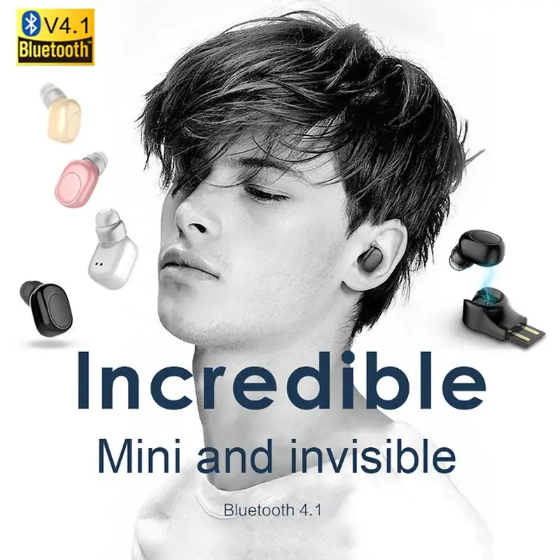Мини Bluetooth беспроводные наушники невидимые в ушах гарнитура с магнитным USB