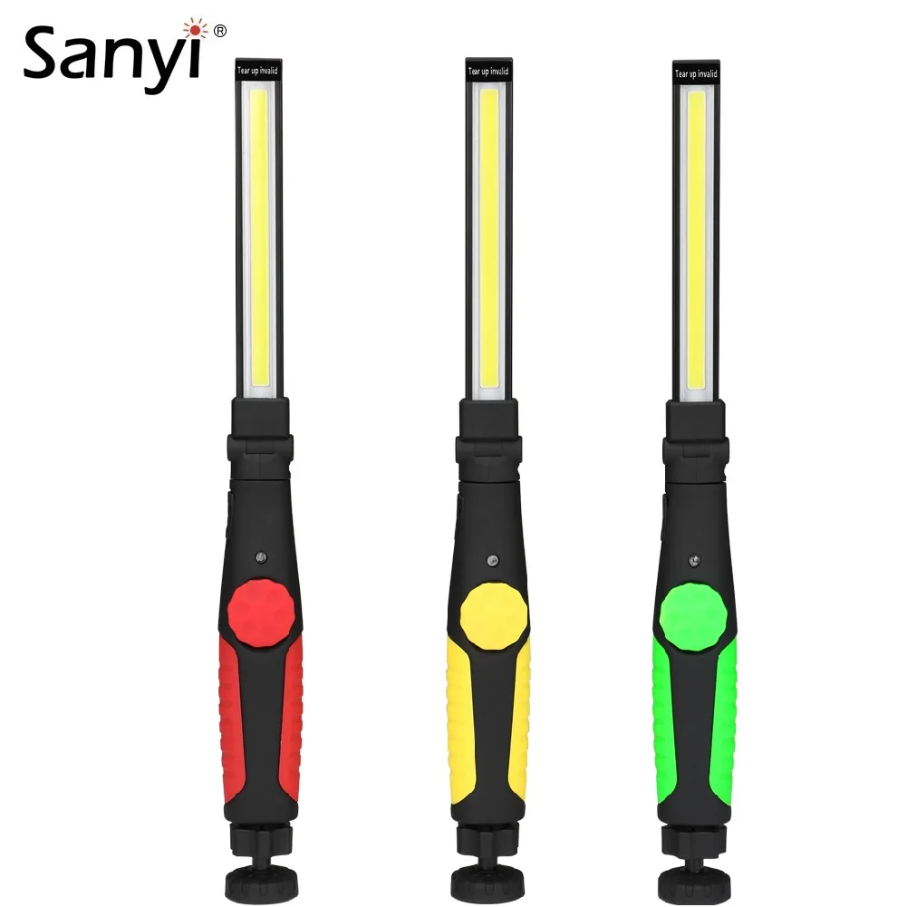 Sanyi портативный COB фонарик USB Перезаряжаемый светодиодный рабочий свет Магнитный