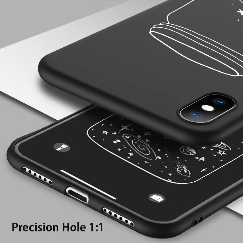 Ottwn чехол для iPhone XR XS X Xs Max 6 6s 7 8 Plus с мультяшным космическим рисунком мягкий ТПУ
