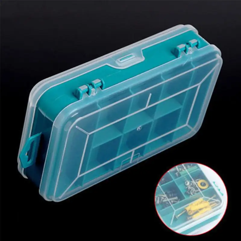

Portable Screws Storage Box Transparent Double-Side Multifunction Storage Case Plastic household hand Tool Organizer Box #1110