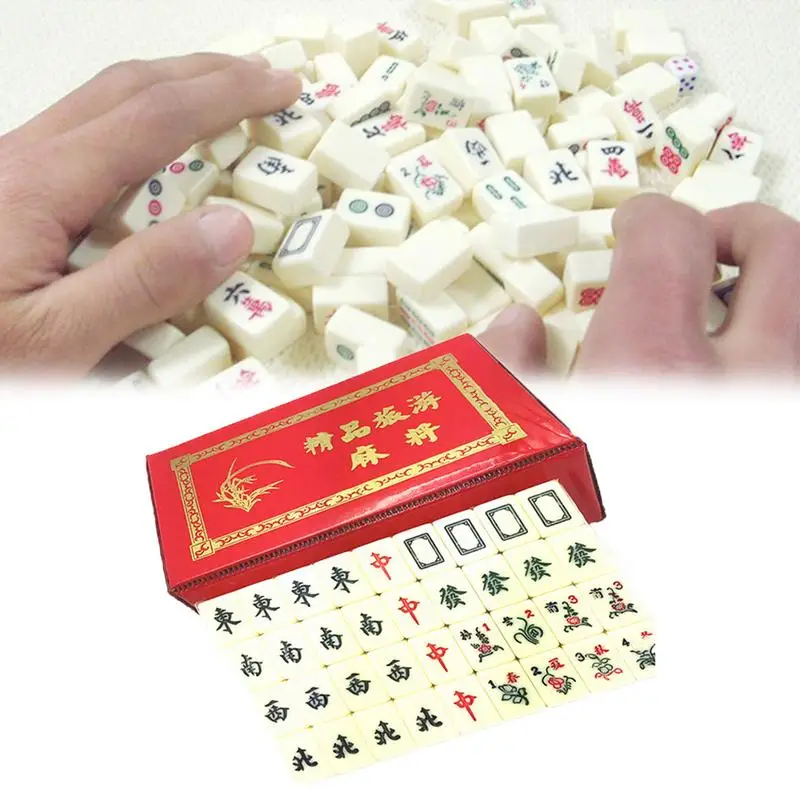 Портативный мини Китайский Маджонг редкий Игровой Набор Ретро мАч Jong Custom Fit Box