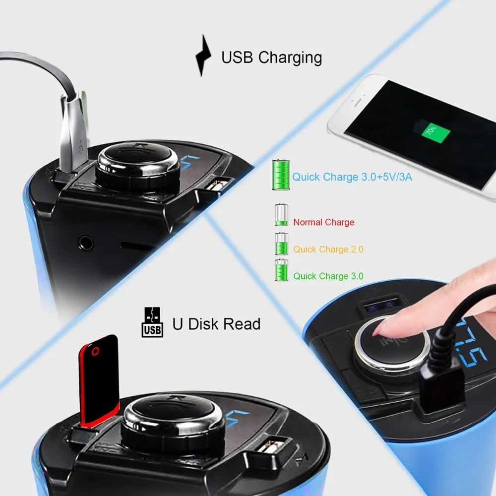 Bluetooth Fm передатчик Громкая связь автомобильный комплект Usb Автомобильное