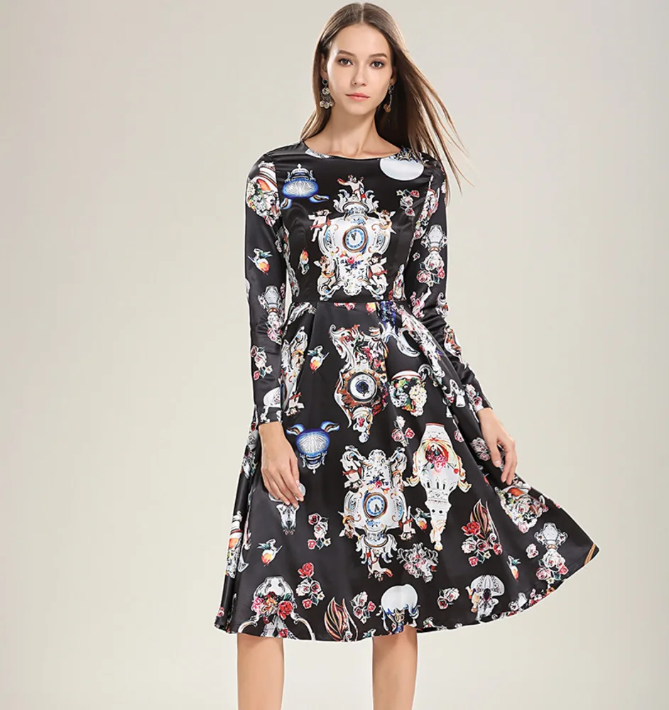 2019 весна лето женские платья Подиумные дизайнерские ангелочки с длинным рукавом