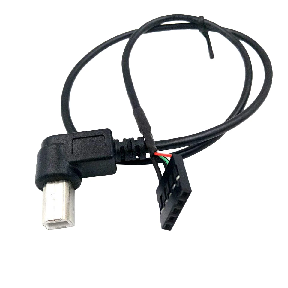 (2 Pack) 50 см 90 градусов правый угол типа B Печать USB папа на 5 Pin Материнская плата