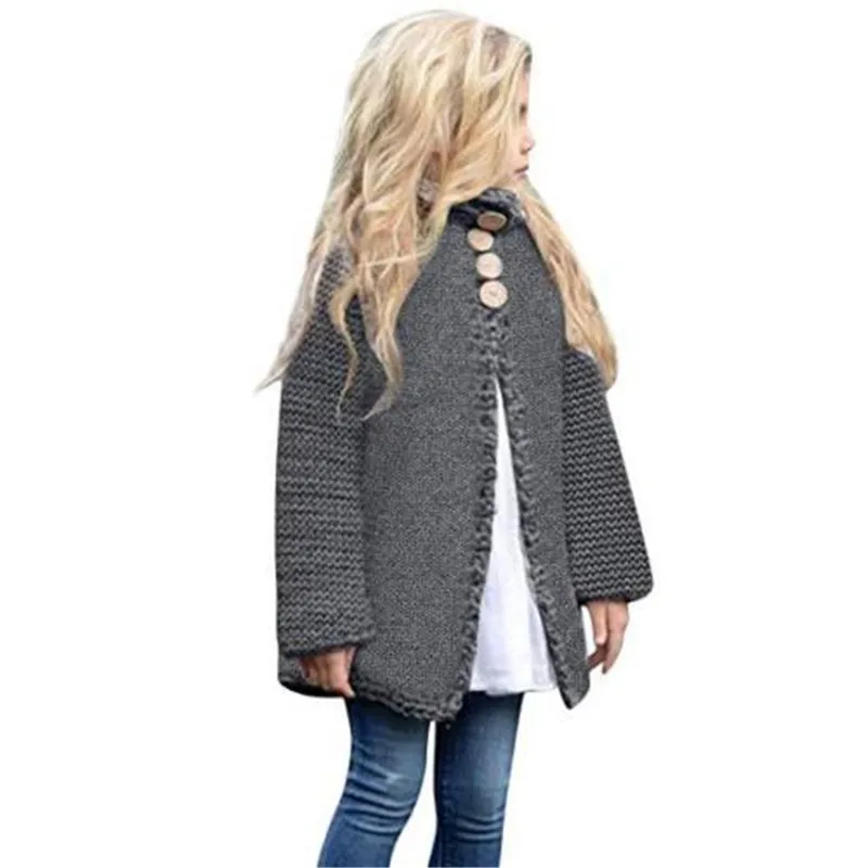 Girls Sweater Kids Baby Girl Winter Clothes Teenagers Cardigan Warm Button Knitted Tops Tiny Cottons 2019 | Мать и ребенок