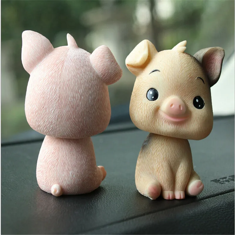 Cartoon Cute Pig Home Indoor Shaking Head Decoration Crafts Ornaments Sitting Posture Piggy Interior Decorations | Дом и сад