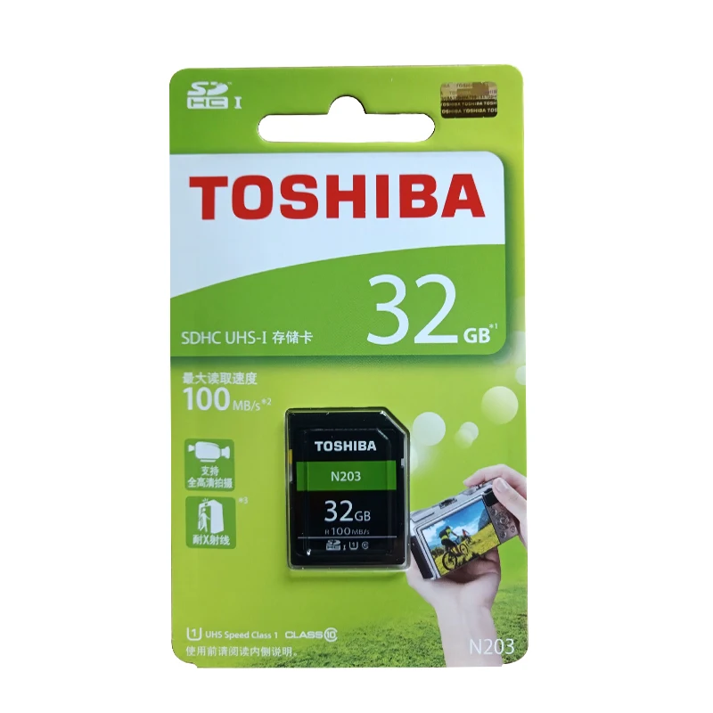 TOSHIBA оригинальная 100 высокоскоростная карта памяти SD32G 64G 128G U1 sd Поддержка Canon Nikon