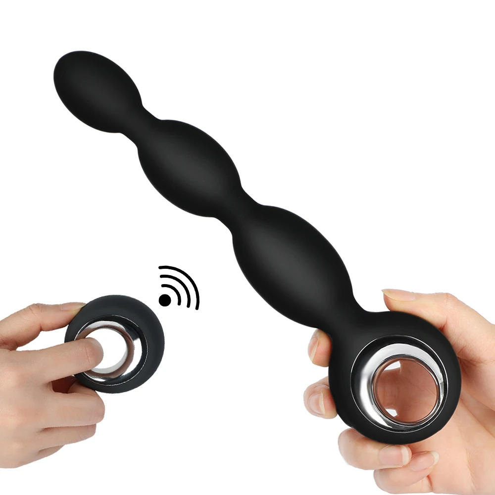 wireless remote control pull beads anal plug 12-frequency vibration Anal Plug for Women and Men Long Butt Erotic Massage | Красота и