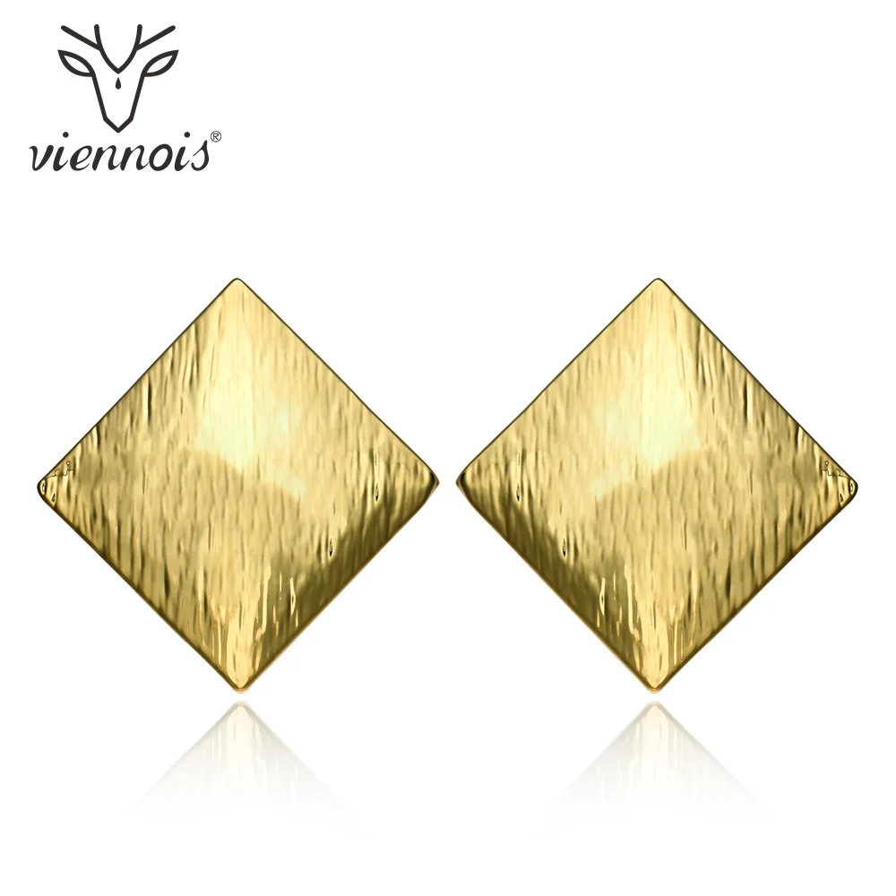 

Viennois Dubai Style Women Stud Earrings Classic Gold Color Square Earrings Minimalist Statement Jewelry Wedding Party Gifts