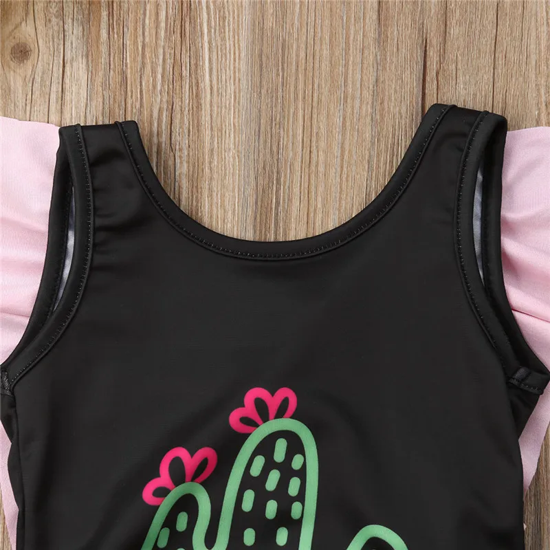 Детский летний купальный костюм С КАКТУСОМ для девочек комплект бикини