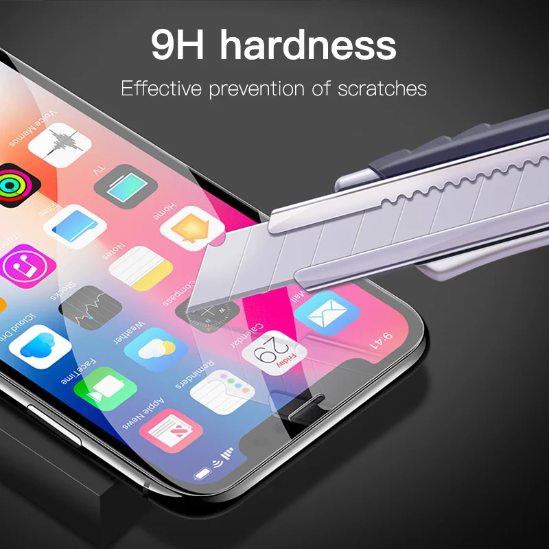 9H 0 3 мм Премиум Закаленное стекло протектор экрана для iPhone 7 X XS MAX 8 6 6S 5 5S SE plus