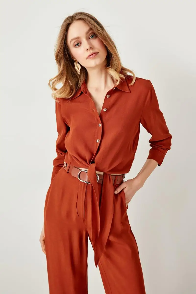 Trendyol пуговица с корицей Bluz TWOSS19XB0040| |